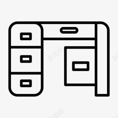 韩式餐桌办公桌家具办公室图标图标