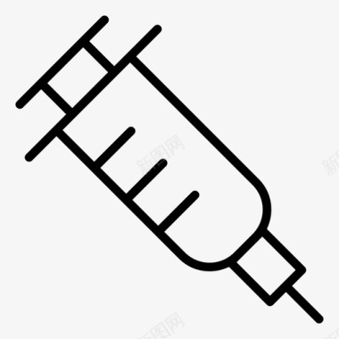 疫苗接种注射注射器图标图标