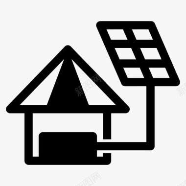 绿色能源图标太阳能电力能源图标图标