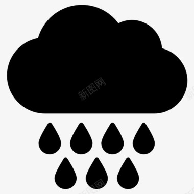 季节的气息多雨多云季节图标图标