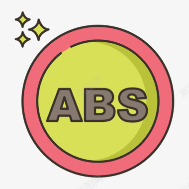 Abs灯汽车服务31线性颜色图标图标