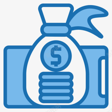 火焰数字3钱袋数字支付3蓝色图标图标