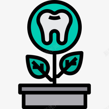 小牙齿牙齿牙齿35线形颜色图标图标