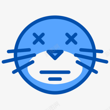死亡海豹表情3蓝色图标图标