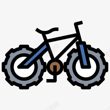 山地车山地车自行车36线颜色图标图标