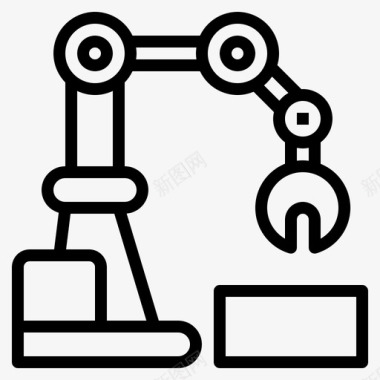 自动化挖掘机机器人手臂自动化未来图标图标