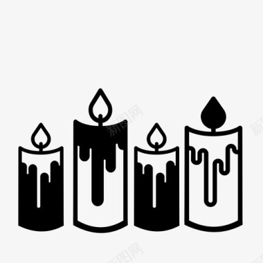 温泉蜡烛圣诞圣火图标图标