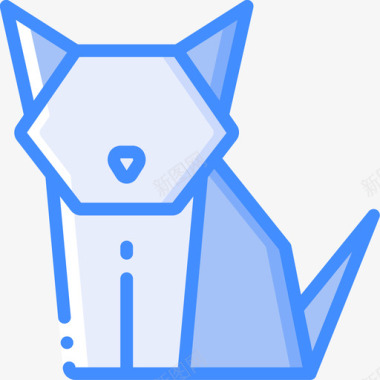 猫折纸蓝色图标图标