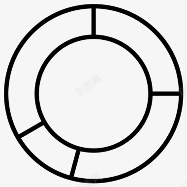 饼图图表艺术加粗线条集196图标图标