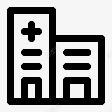 医疗设备展板医院大楼诊所图标图标