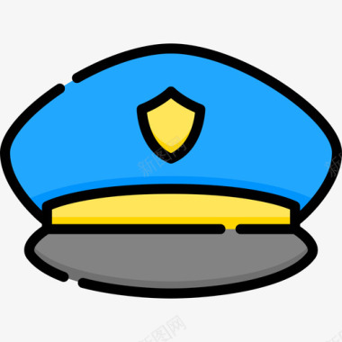 警察帽服装派对32线性颜色图标图标