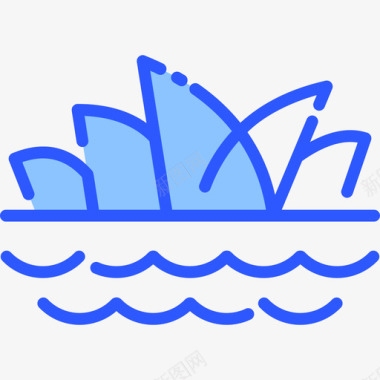 悉尼歌剧院景点悉尼歌剧院地标31蓝色图标图标