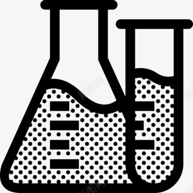 实验管和烧瓶化学科学图标图标