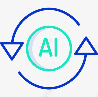 50矢量人工智能50轮廓颜色图标图标