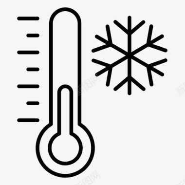 南极的寒冷寒冷的一天雪温度计图标图标
