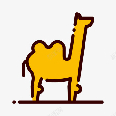 骆驼骆驼埃及64线形颜色图标图标