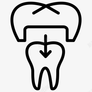 小牙齿牙科牙冠医疗图标图标