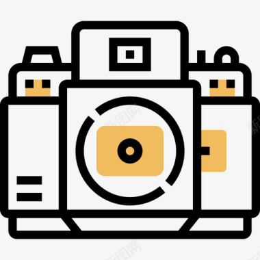 摄影照相机和配件7黄色阴影图标图标