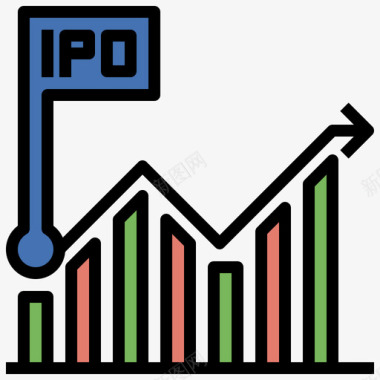 股票投资Ipo股票投资4线性颜色图标图标