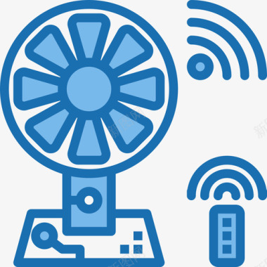 蓝色家居画册风扇智能家居34蓝色图标图标