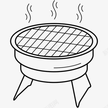 烧烤木炭可折叠图标图标