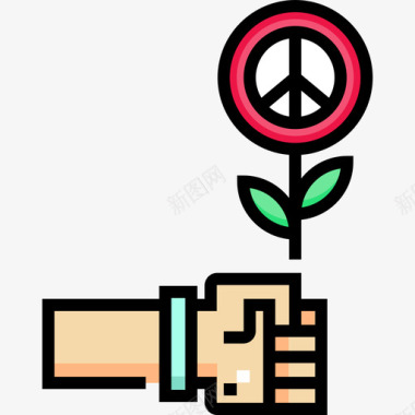 和平和平日5线性颜色图标图标