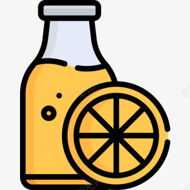 果汁营养5原色图标图标