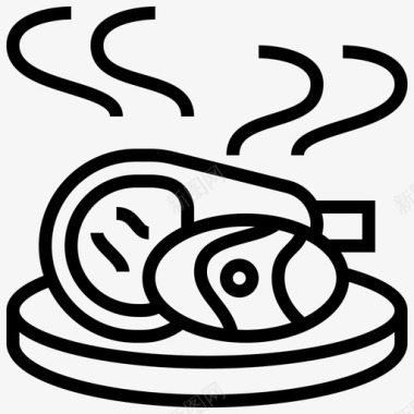 羊肉烧烤派对直系图标图标