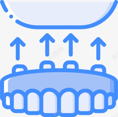 吓人的假牙假牙牙科7蓝色图标图标
