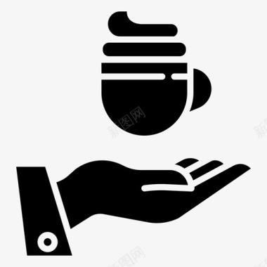咖啡手咖啡杯子图标图标