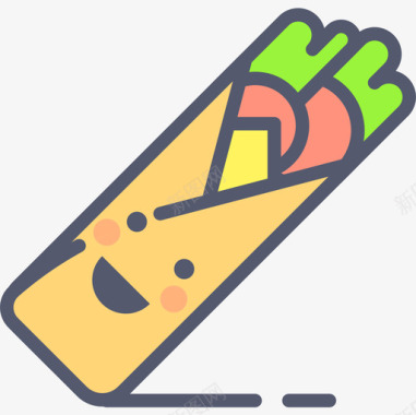 烤肉串美食家线性颜色图标图标