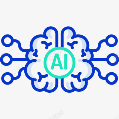 人工智能大脑大脑人工智能50轮廓颜色图标图标