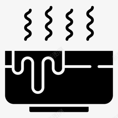 涂绘热热汤碗汤碗图标图标