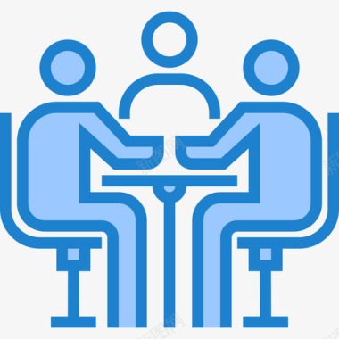 会议商务和人员5蓝色图标图标