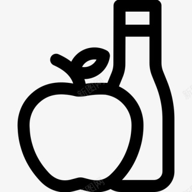 苹果醋水果健康图标图标