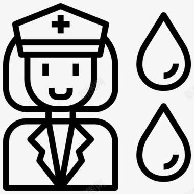医疗援助护士血液女士图标图标