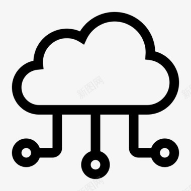 宣传海报像素云计算连接图标图标