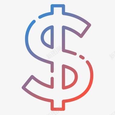 火焰美元图标美元符号美国18渐变图标图标