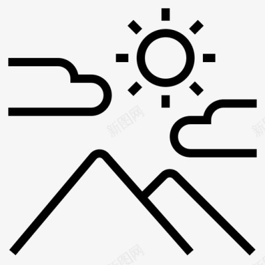 山云太阳图标图标