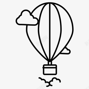 热气球热气球交通旅游图标图标