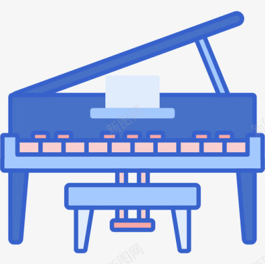 钢琴音乐晚会大钢琴音乐105线性色彩图标图标