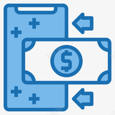 火焰数字3美元数字支付3蓝色图标图标