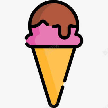 巴西标志冰淇淋巴西嘉年华13线性颜色图标图标