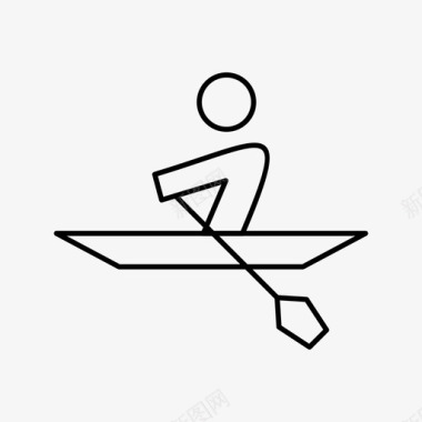 划船的人船海盗图标图标