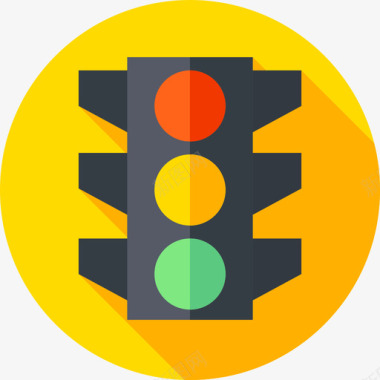 红绿灯驾驶学校8平坦图标图标
