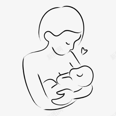 母乳喂养婴儿护理图标图标