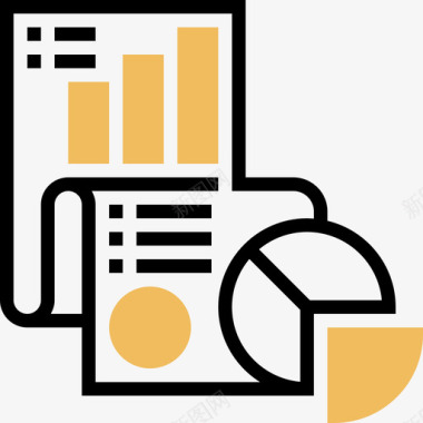 窗户阴影文档数据分析黄阴影图标图标