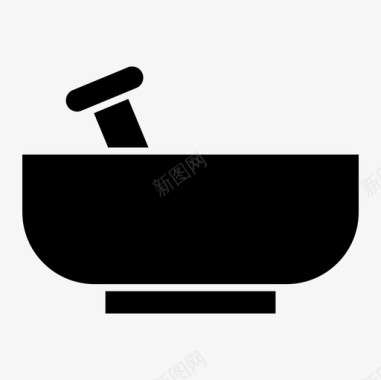 温泉凡人碗草药图标图标