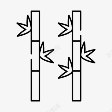 简约卡通文化标识竹子作物文化图标图标