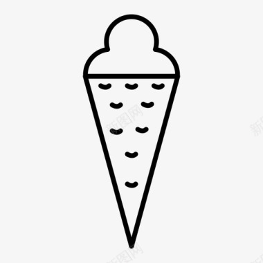 甜品冰激凌蛋卷美味甜点图标图标